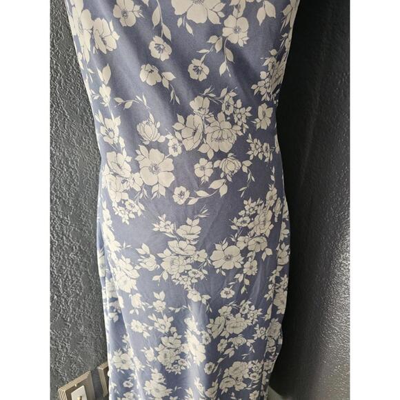 Women's Inspired Hearts Maxi Dress Floral Blue White Spaghetti Straps Size Large - Picture 7 of 14